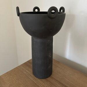 Anthropologie Black Ceramic Vase
